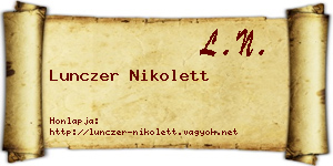 Lunczer Nikolett névjegykártya